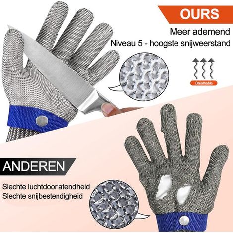 Guantes resistentes a cortes. Guantes de trabajo. Alto nivel de protección 5. Guante de protección para cocina para cortar carne (1/4)