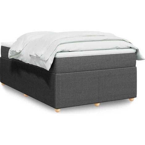 Boxspringbett mit Matratze Dunkelgrau 120x200 cm Stoff (1/5)