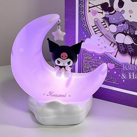 Lampe de chevet LED Sanrio Lune, Kuromi Cinnamonroll, accessoire kawaii, décoration pour chambre à coucher (1/5)