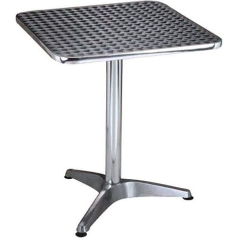 Tavolo quadrato a colonna in alluminio waterproof 60x60xH70 cm per bar e ristoranti