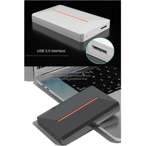 Boîtier disque dur portable pour Windows/OS/Linux Blanc-- (1/5)