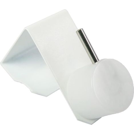 Lot de 2 crochets de fenêtre pour tringle à rideaux ou rideaux de vitrine (fixation latérale et haut), Métal, Blanc., 15-20mm Fensterdicke (1/5)