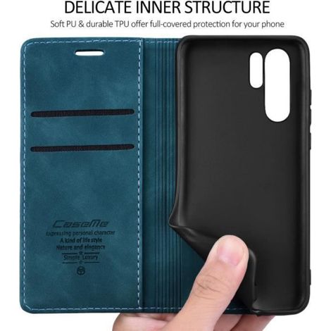 【SmartLegend】Coque Bumper Huawei P30 Pro Housse Cuir Premium Flip Case Portefeuille Etui Bleu (1/4)