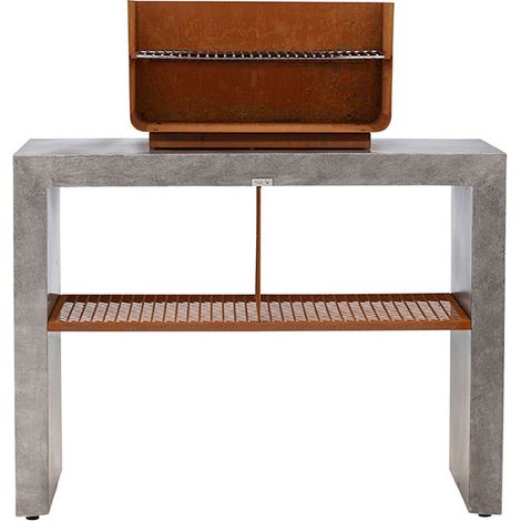 Velascuisine extérieure avec grill pour bois gris clair. (1/5)
