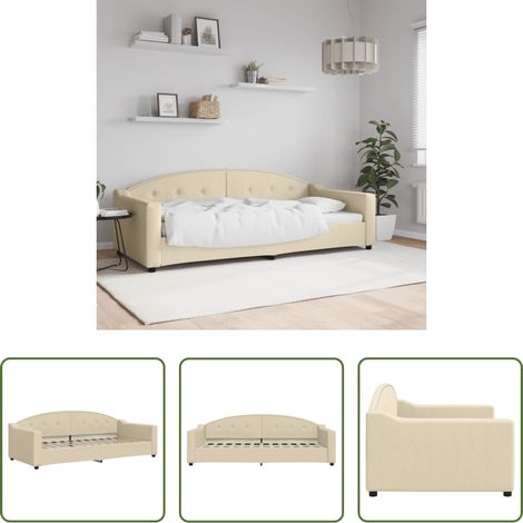 Schlafsofa - Tagesbett Creme 90x200 cm Stoff (1/5)