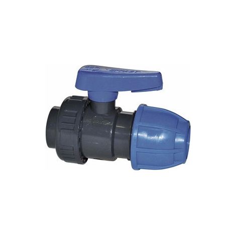 VALVOLA A SFERA MONOGHIERA IN PVC CON FIL. F/ GIUNTO A COMPRESSIONE 3/4 x 25 IRRIT