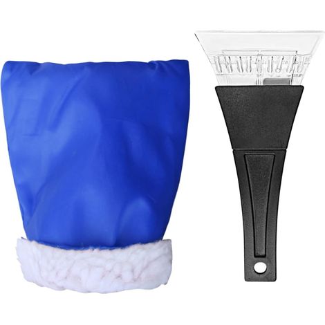 Waterproof Ice Scraper Mitt for Car Windshield/Windscreen – Insulated Fleece Glove for Ice, Frost & Snow Removal – Non-Scratch Scraper Tool for Winter Driving