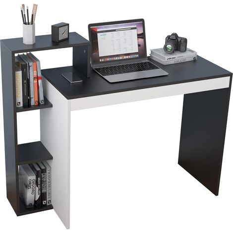 NEED Bureau avec étagère, Bureau d'ordinateur, Bureau de Travail, Bureau de Travail pour la Maison,Bureau d'étudiant, 110 x 40 x 90 cm (1/5)