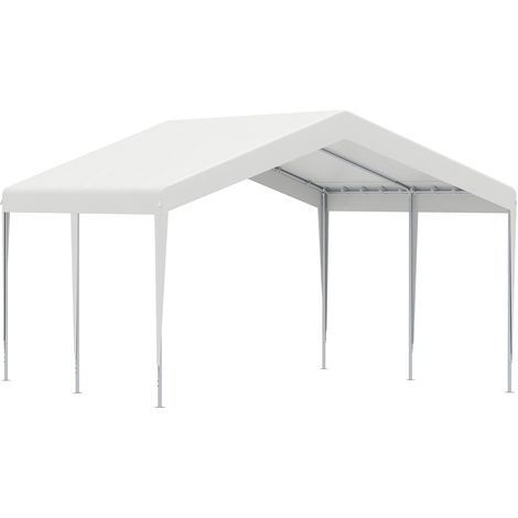 Gazebo da Giardino Garage Portatile 4x4x2,85m in tessuto PE Bianco (1/5)