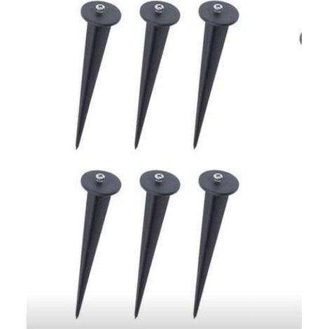Piquet de jardin en plastique noir Ulisem - Douille de lampe, 6 pièces, Ø 35 x 160 mm (1/4)
