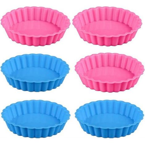 6 Moule à tarte, silicone antiadhésif, rond 10,8cm, four micro-ondes congélateur, pâtisserie maison (1/5)