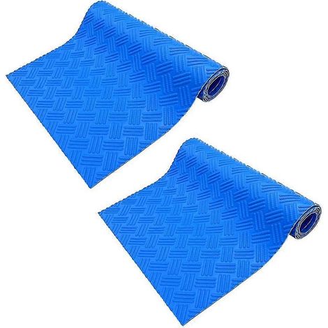 Tapis de piscine bleu pour échelle, sans texture, protecteur et anti-éclaboussures. (1/5)