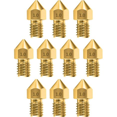10 Stück 1,0 mm Extruder 3D-Druckerdüsen-Druckkopf für Makerbot Creality Cr-10 Ender 3 und Ender 5 (1/5)