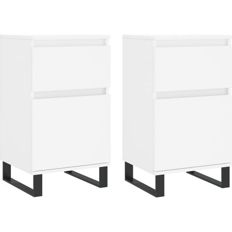 Credenza buffet cassettiera mobile contenitore organizer cucina soggiorno soggiorni set da 2 40 x 35 x 70 cm legno composito bianco 020036661