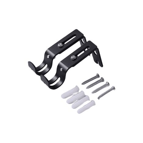 Supports de tringle à rideaux réglables, supports de tringle à rideaux faciles à installer, noirs (1/5)