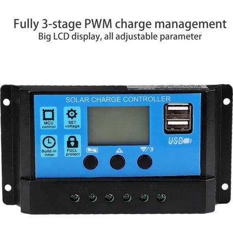 Kit regulateur Contrôleur de Charge Solaire Automatique PWM Chargeur de Batterie Solaire(30A)-Ywey (1/5)