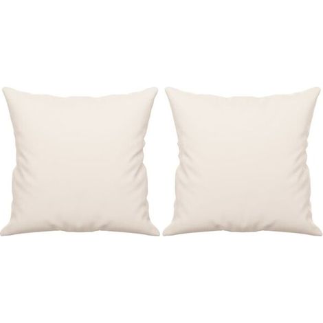 Coussins décoratifs, lot de 2, beige, 40x40 cm, tissu microfibre. (1/5)