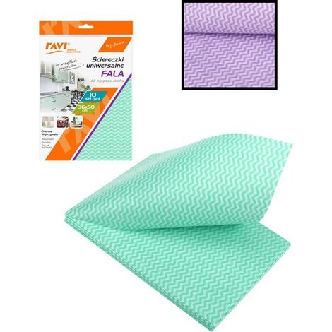Lingettes universelles perforées ondulées en viscose, lot de 10, 36 x 50 cm, couleurs assorties, absorbantes, douces et résistantes. (1/4)