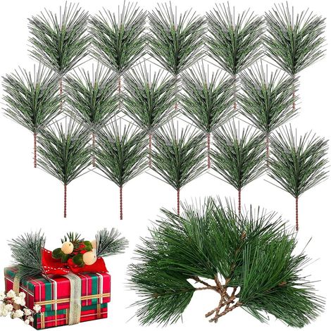 30 pièces - Branches de Noël artificielles - Branches de sapin artificielles - Feuilles artificielles - Branches de sapin de Noël - Décoration intérieure - Pour loisirs créatifs, décoration de Noël - (1/3)