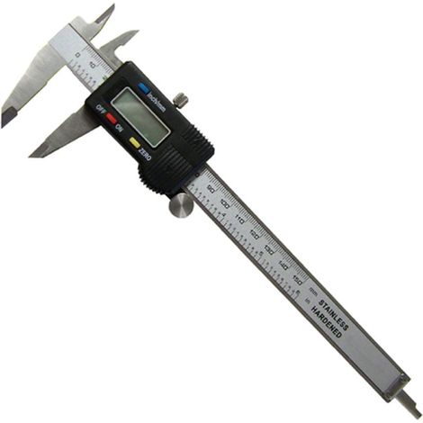 Ferpro 40836 Calibro digitale 150 mm con display LCD 5 cifre precisione 0,01 mm misurazione in mm e pollici colore Nero