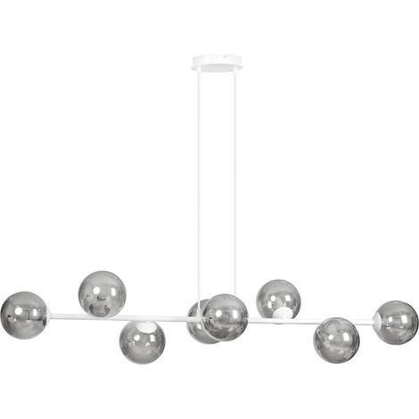 Lampadario Emibig Rossi bianco/vetro fumé 8xE14 130cm (1/5)