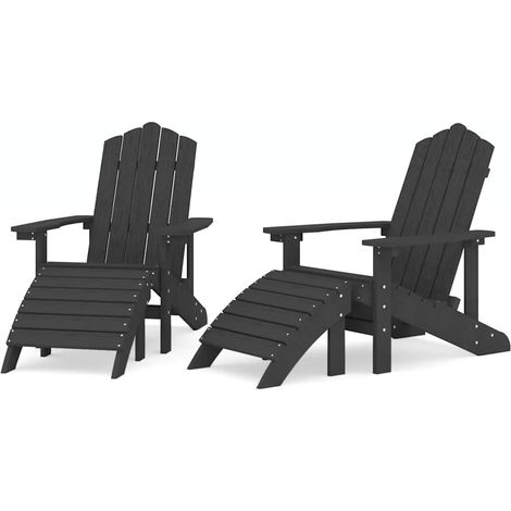 Maison Exclusive - Adirondack-Gartenstühle 2 Stk. mit Hockern HDP (1/5)