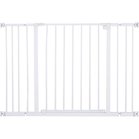 Cancelletto di Sicurezza per Animali Domestici 72-107 cm in Metallo Bianco (1/5)