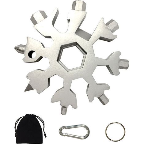 Clé à molette multifonctionnelle, lot de 1, couleur argent, 18 en 1, pour l'entretien, le montage et la réparation à domicile.-AquaForge (1/5)
