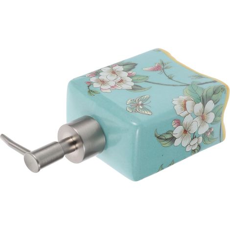 Distributeur de savon en céramique OUNONA 410 ml avec pompe acier inoxydable , rechargeable et facil (1/5)