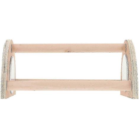 Perchoir en bois avec miroir, perchoir robuste et durable pour poules, perroquets et autres oiseaux, support pour bâtonnets de jeu et de repos. (1/4)