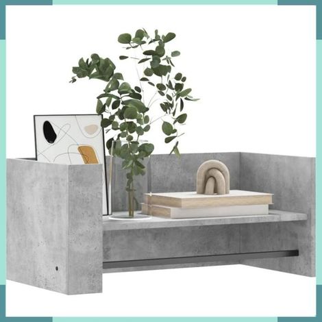 848454 étagère murale gris béton 70,5x35x30,5 cm bois d'ingénierie (1/5)