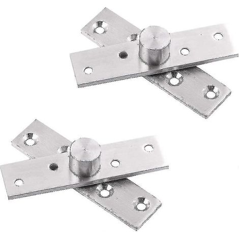 Lot de 2 charnières de porte pivotantes à 360° en acier inoxydable avec vis de fixation 75 x 17 mm (1/4)