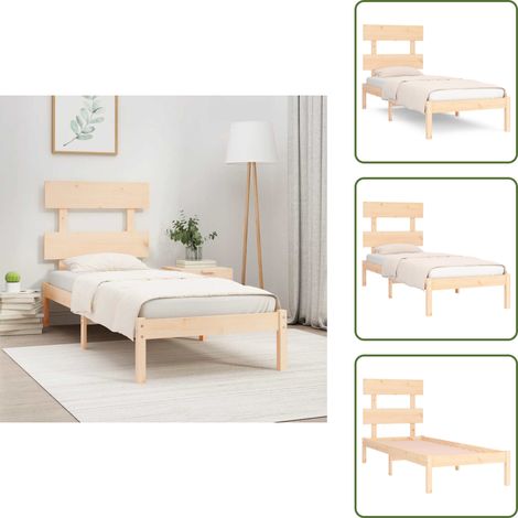 Letto con testiera - vidaXL Giroletto in Legno Massello 90x190 cm Single - Letto in pino