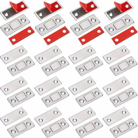 Loquet Magnetique Aimant Porte Placard 16 Pièces Loqueteau Magnétiques à Coller Aimant Fermeture Adhesif Meuble Aimant Puissant pour Porte Coulissante Tiroirs Fenetre Armoire (1/5)