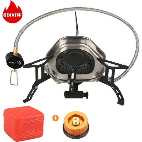 Réchaud de camping/randonnée 6000W haute puissance, pliable et coupe-vent, portable, idéal pour les pique-niques et les barbecues. (1/2)