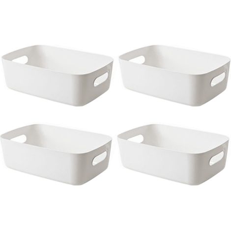 Bac rangement blanc poignées, organisateur grande capacité, salle bain cuisine salon (1/4)