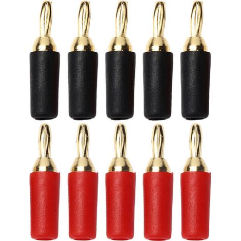 Paquete de 5 pares (10 piezas) de conectores banana de 2,5 mm -Crezuo (1/4)