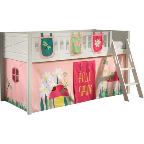 Lit Enfant Tente & 3 Pochettes "Scott Spring" 90x200cm Blanc (1/5)