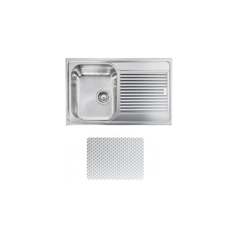 CM 011261SCSSP Zenith plus Lavello ad incasso 1 vasca con gocciolatoio a destra Acciaio inox antigraffio (79x50 cm) colore Acciaio inox (1/5)