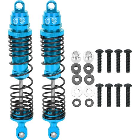 2 Pièces Amortisseur Arrière Métallique 110mm Bleu pour TRAXXAS SLASH 1/10, Pièces RC Voiture Télécommandée (1/5)
