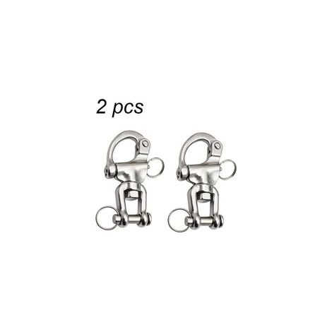 Mousqueton pivotant en acier inoxydable 316 – Charge maximale adaptée pour cordage de spi – Goupille à dégagement rapide – Dimensions 70 mm (1/5)
