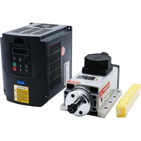 Kits de moteurs de broche CNC Moteur de broche refroidi à l'air, 2,2 kw, 1,5 kw, 24000 tr/min, avec inverseur YL VFD, 1 jeu de pinces ER20 ou ER11 for fraiseuse CNC(Junction Box YL VFD,1.5kw) (1/5)