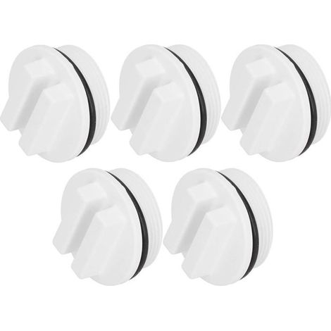 HOXILEELEOpièces Accessoire de Skimmer Bouchon d'hivernage Court avec Joint torique 1 1/2" Blanc (1/5)