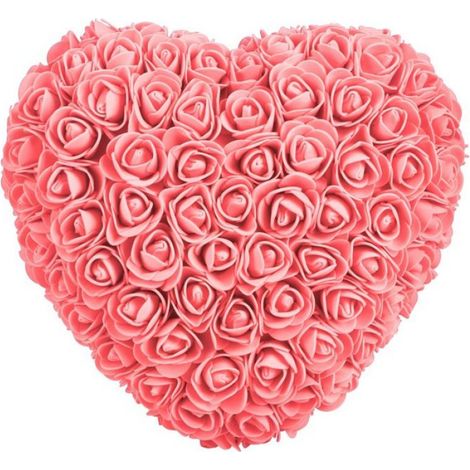 Rose Artificielle Cœur Chair Distinctive, Fleur Simulation Saint-Valentin Anniversaire (1/5)