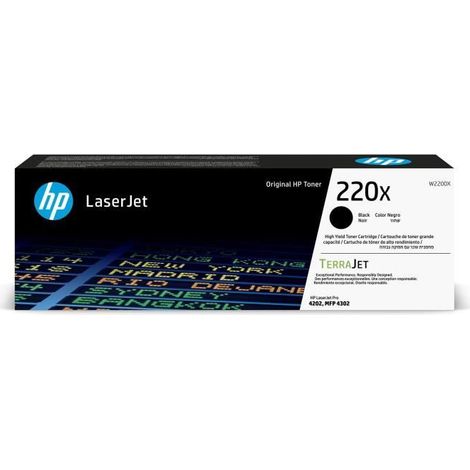 Cartouche de Toner HP 220X Noir grande capacité Authentique (W2200X) pour HP LaserJet Pro 4202 / 4302 (1/5)
