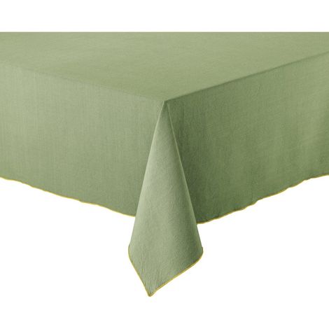 Nappe de Table Rectangulaire en Coton 100% Recyclé Vert Matcha 180 x 350 cm - PANGIVO