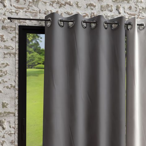 Soleil D Ocre – Rideau occultant à oeillets en microfibre lavée 135x250 cm – Aspect froissé – 8 oeillets en métal inox – Lavable en machine à 30°C