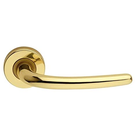 MANIGLIA CON ROSETTA E FORO PER LA CHIAVE VEGA 90MM - IN OTTONE LUCIDO