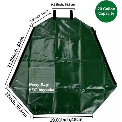 Sacs d'irrigation goutte-à-goutte en PE résistants à la sécheresse, sacs d'irrigation goutte-à-goutte de 79 litres pour arbres de jardin et arbres fruitiers agricoles (1/5)