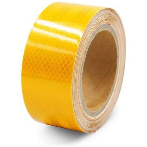BUNTHAUS Réfléchissant, Haute visibilité Autocollants Réfléchissants, Bande de Sécurité Auto-adhésive pour Camions de Voiture remorque de Camping Car équilibre poussettes Casques, 25M x 5cm Jaune (1/4)